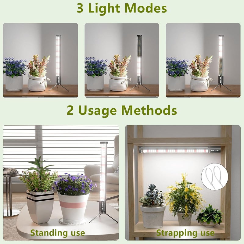 AWLYLNLL Store Grow Lights for Indoor Plant, T10 Vertical Standing LED Growing Plant Lamp, 5-Level Dimmable, Auto On Off Timing 4/8/12/18Hrs, Height 18.9'' - Image 5